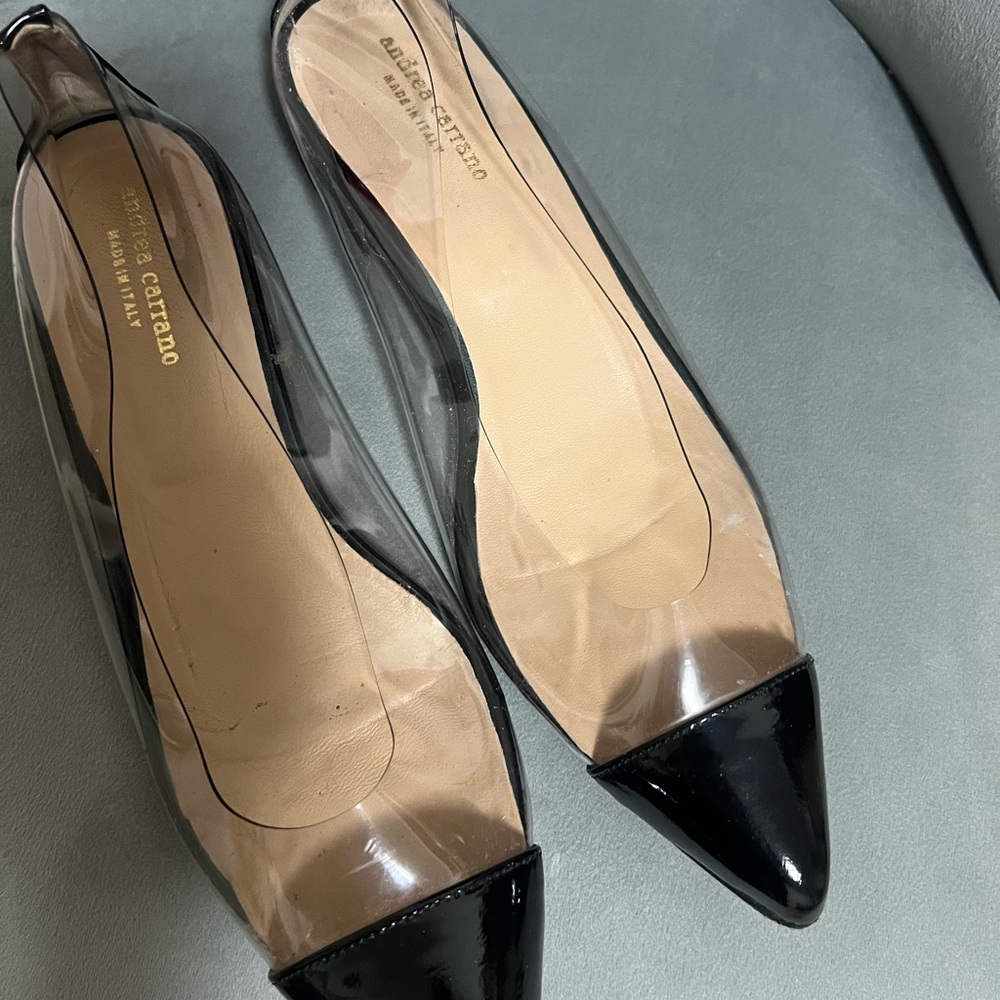Andrea Cerrano !!! Black and Clear Flats